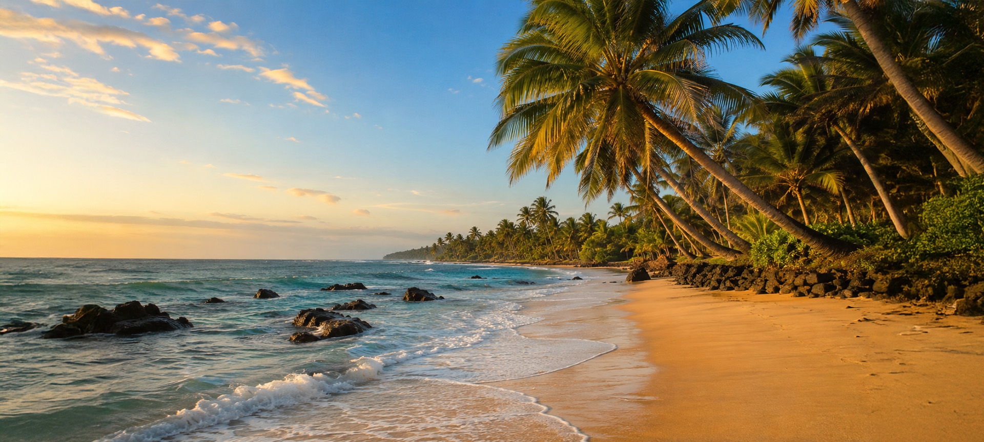 Palm-fringed southern coast